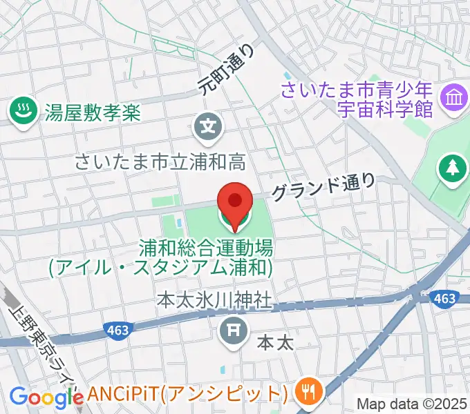 アイル・スタジアム浦和の地図