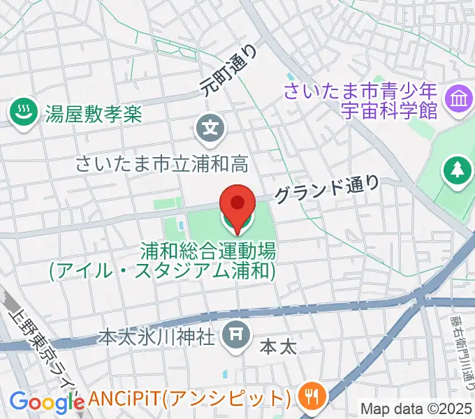 アイル・スタジアム浦和の地図