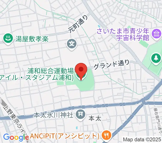 アイル・スタジアム浦和の地図