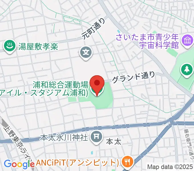 アイル・スタジアム浦和の地図