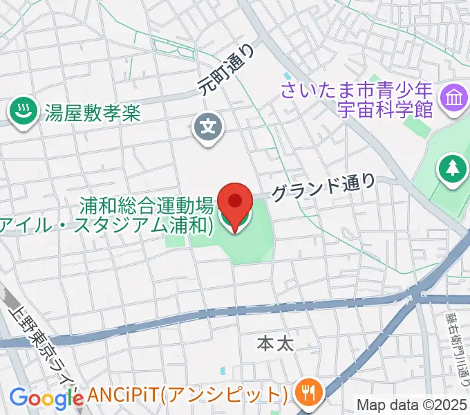 アイル・スタジアム浦和の地図