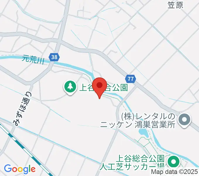 鴻巣フラワースタジアムの地図