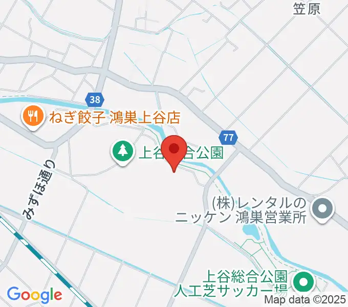 鴻巣フラワースタジアムの地図