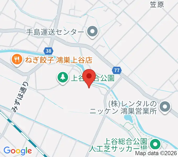鴻巣フラワースタジアムの地図