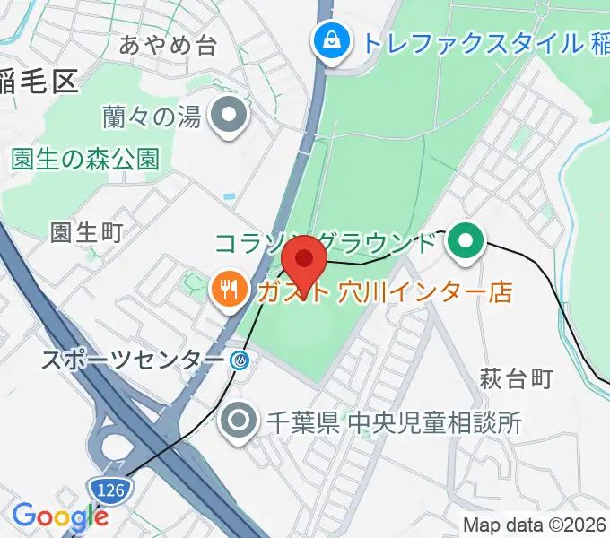 千葉県総合スポーツセンター野球場の地図