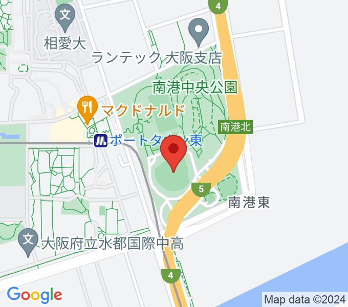 大阪市南港中央野球場の場所