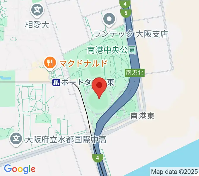 大阪市南港中央野球場の地図
