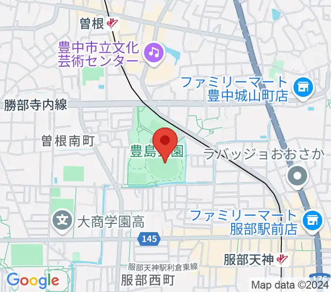 豊中ローズ球場の地図