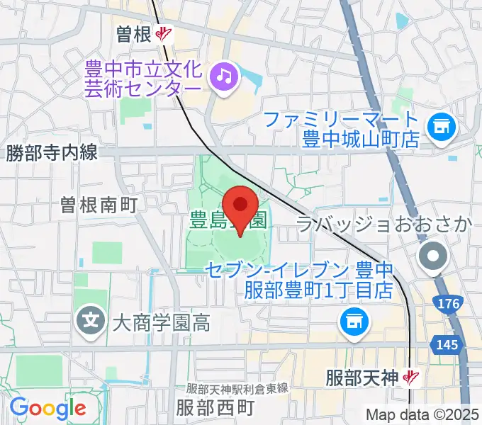 豊中ローズ球場の地図