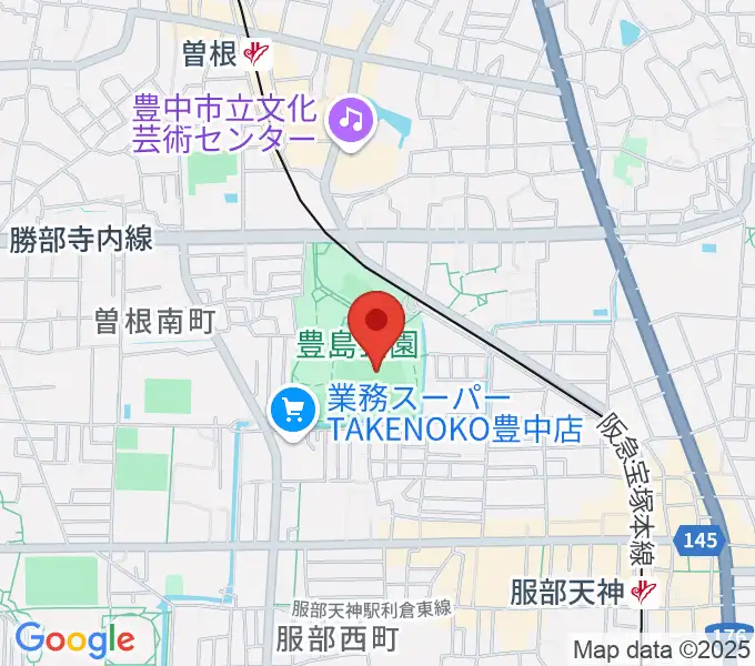 豊中ローズ球場の地図