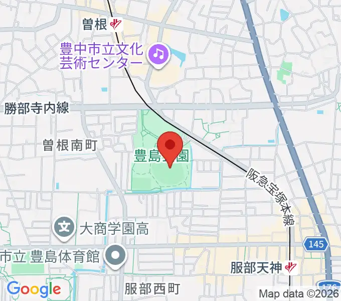 豊中ローズ球場の地図