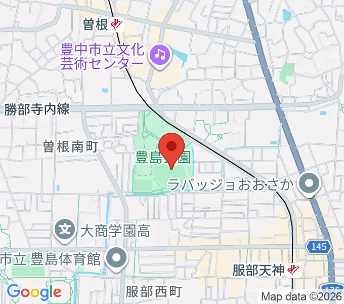 豊中ローズ球場の地図