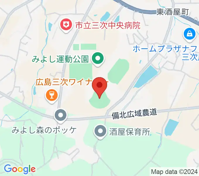 電光石火きんさいスタジアム三次の地図