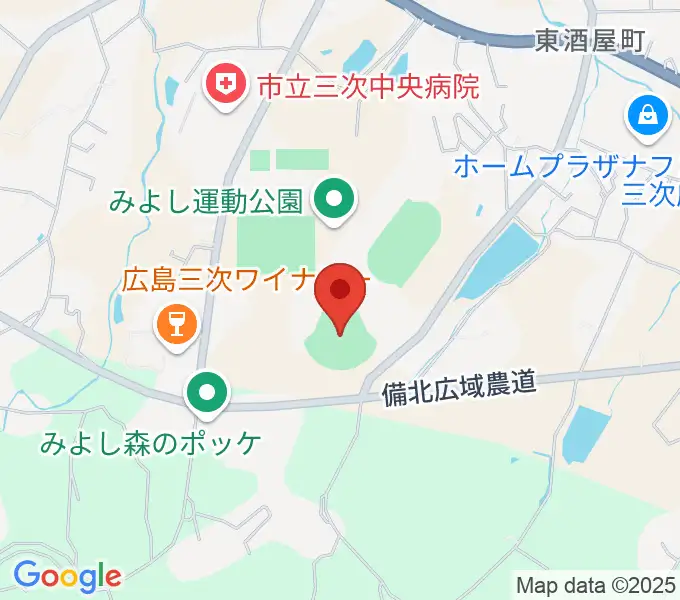 電光石火きんさいスタジアム三次の地図