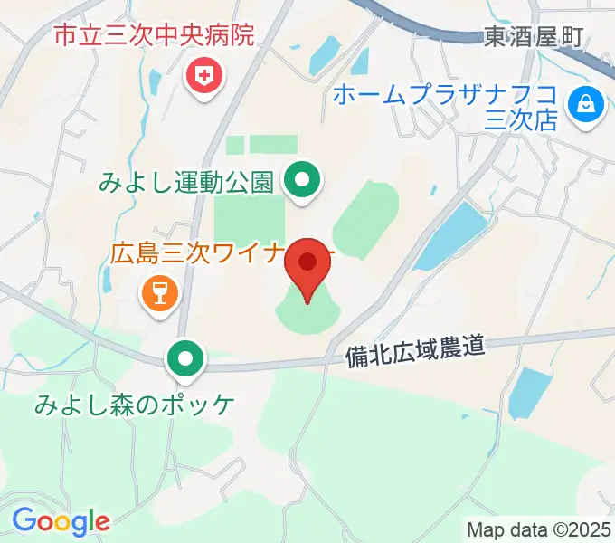 電光石火きんさいスタジアム三次の地図