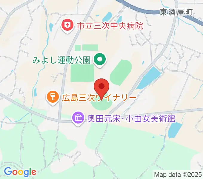 電光石火きんさいスタジアム三次の地図