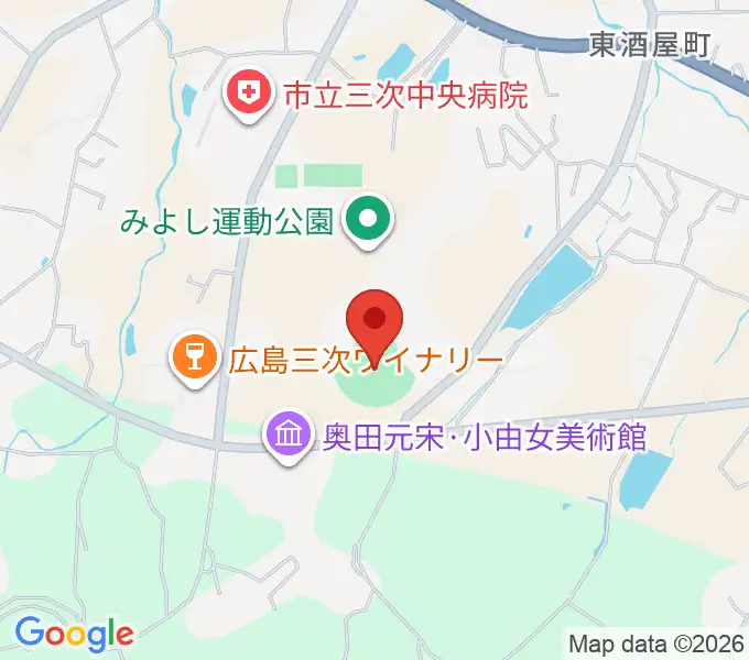 電光石火きんさいスタジアム三次の地図