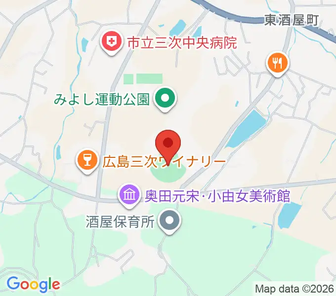 電光石火きんさいスタジアム三次の地図