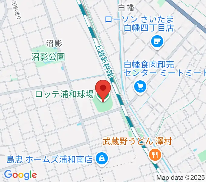 ロッテ浦和球場の地図