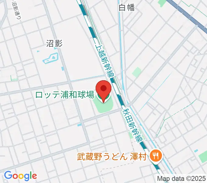 ロッテ浦和球場の地図