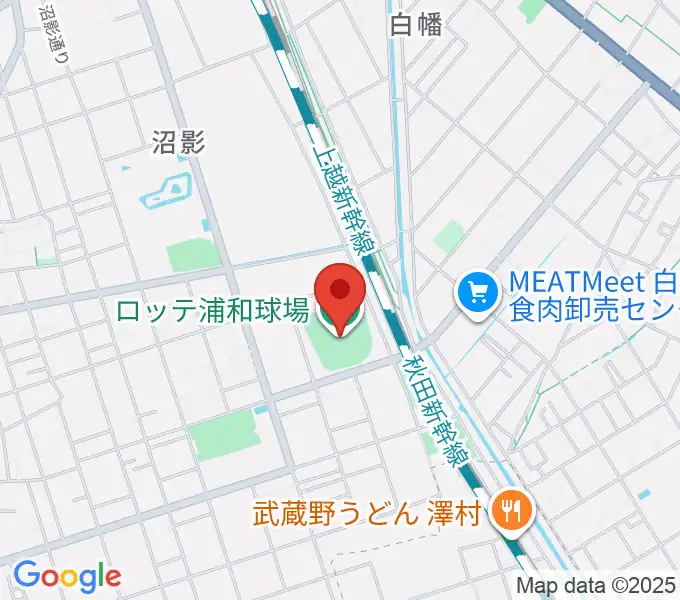 ロッテ浦和球場の地図