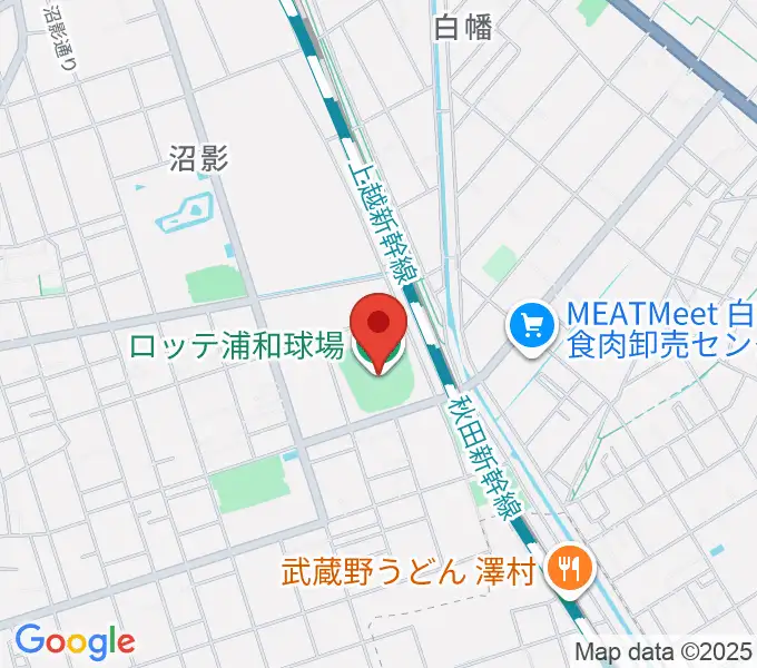 ロッテ浦和球場の地図