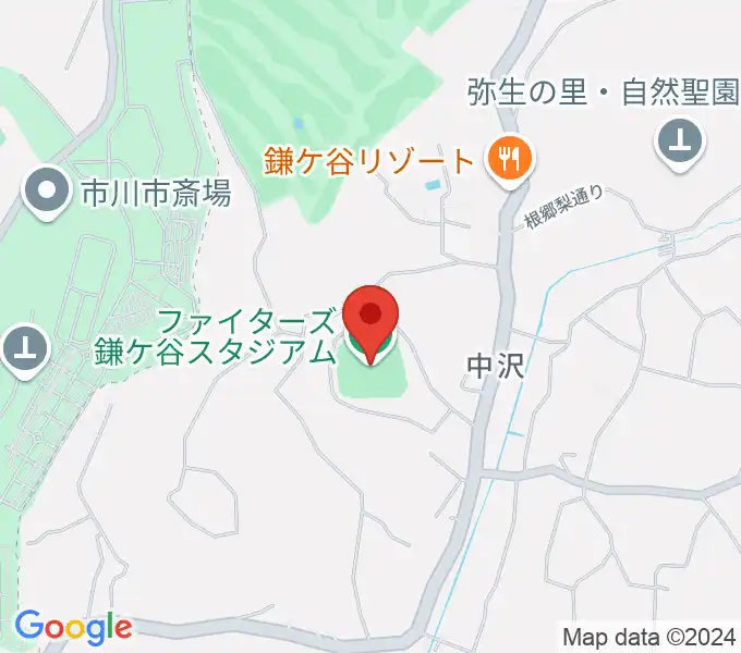 ファイターズ鎌ケ谷スタジアムの地図