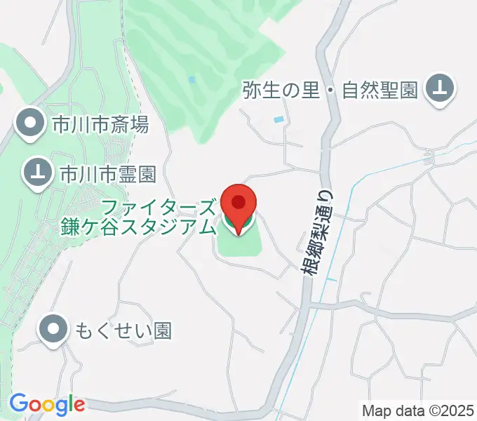 ファイターズ鎌ケ谷スタジアムの地図