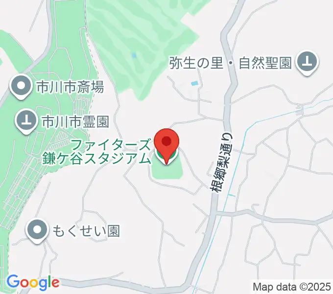 ファイターズ鎌ケ谷スタジアムの地図