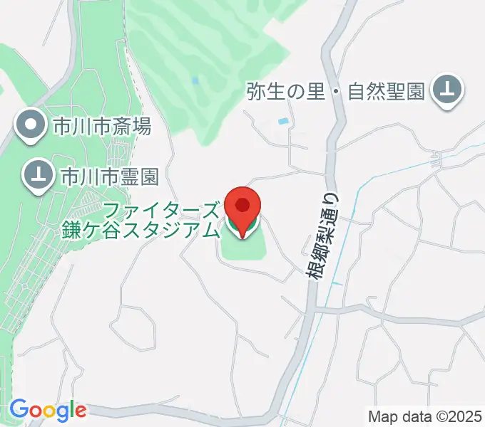 ファイターズ鎌ケ谷スタジアムの地図