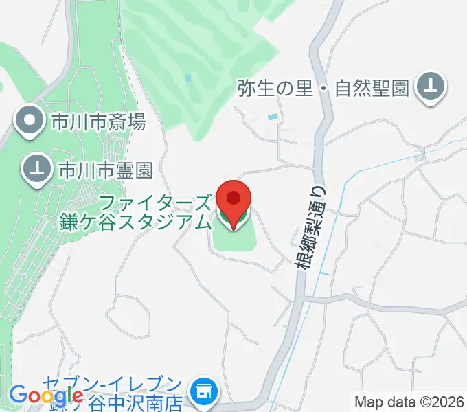 ファイターズ鎌ケ谷スタジアムの地図