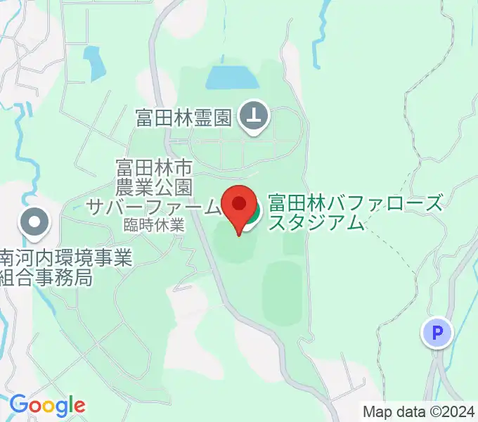 富田林バファローズスタジアムの地図