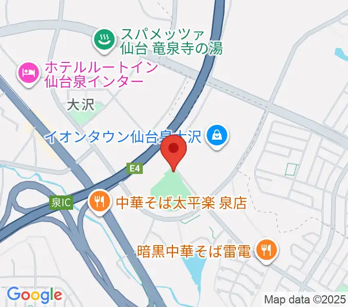 森林どりスタジアム泉の地図