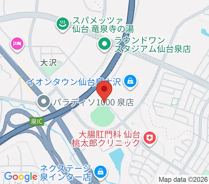 森林どりスタジアム泉の地図