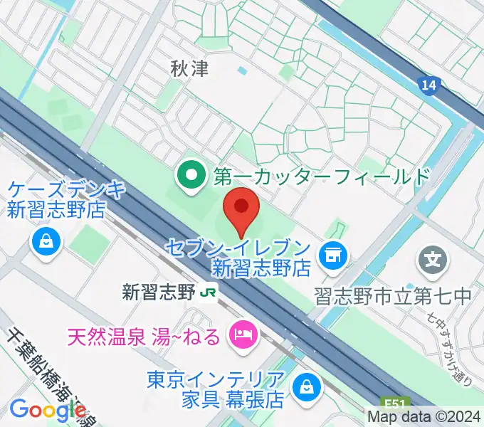 第一カッター球場の地図