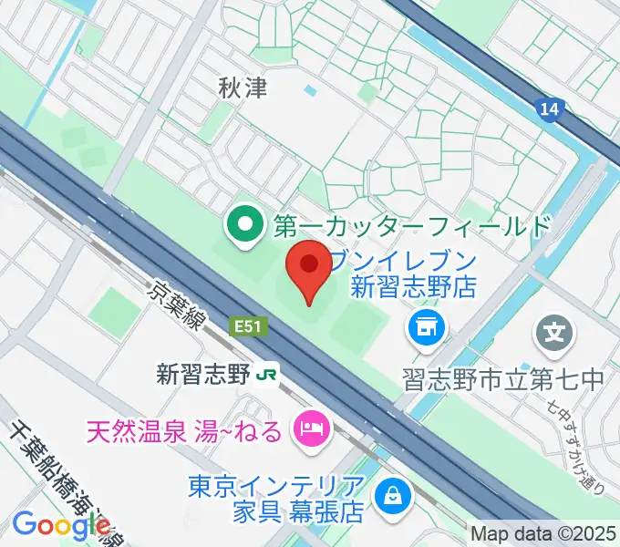 第一カッター球場の地図