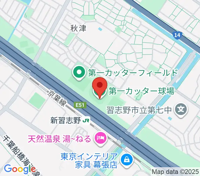 第一カッター球場の地図