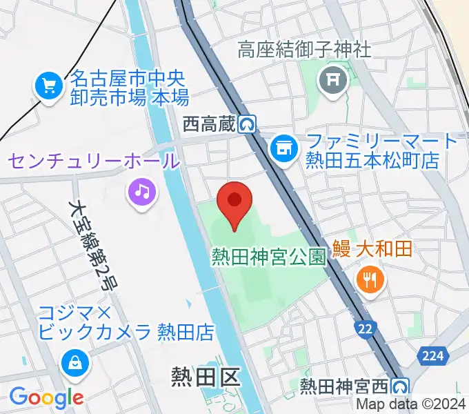 熱田愛知時計120スタジアムの地図