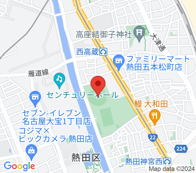 熱田愛知時計120スタジアムの場所
