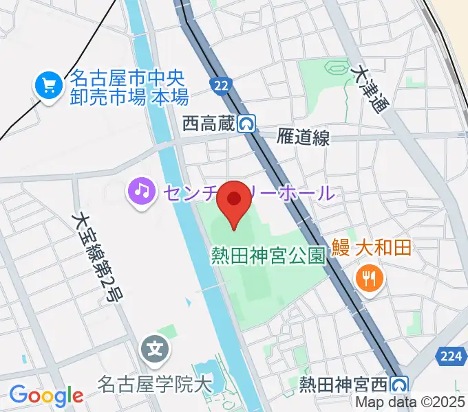 熱田愛知時計120スタジアムの地図