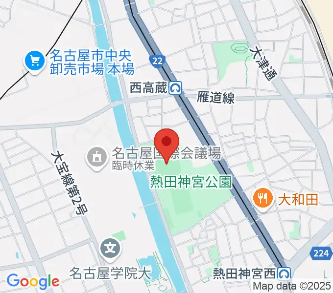 熱田愛知時計120スタジアムの地図