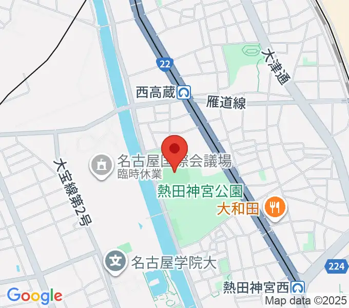 熱田愛知時計120スタジアムの地図