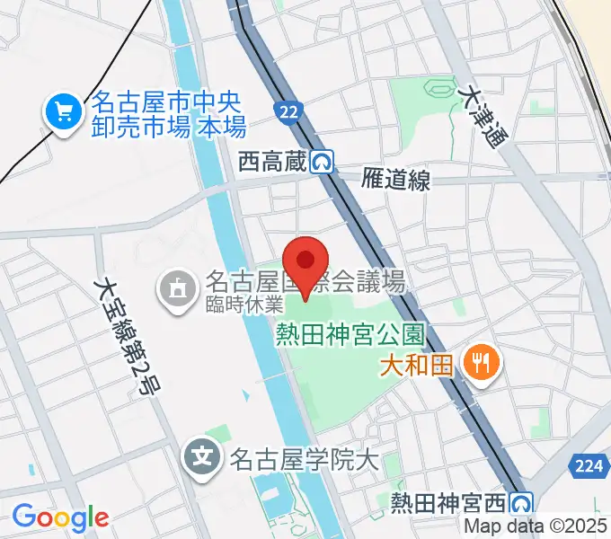 熱田愛知時計120スタジアムの地図