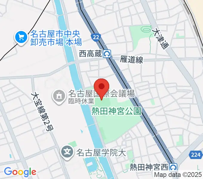 熱田愛知時計120スタジアムの地図
