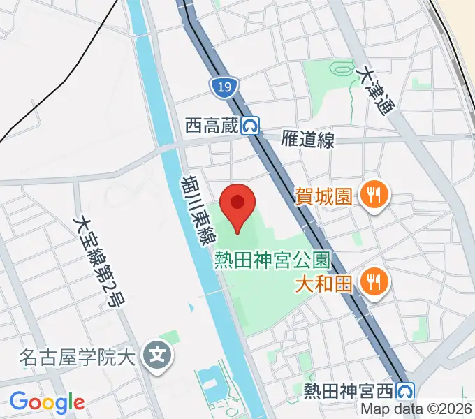 熱田愛知時計120スタジアムの地図