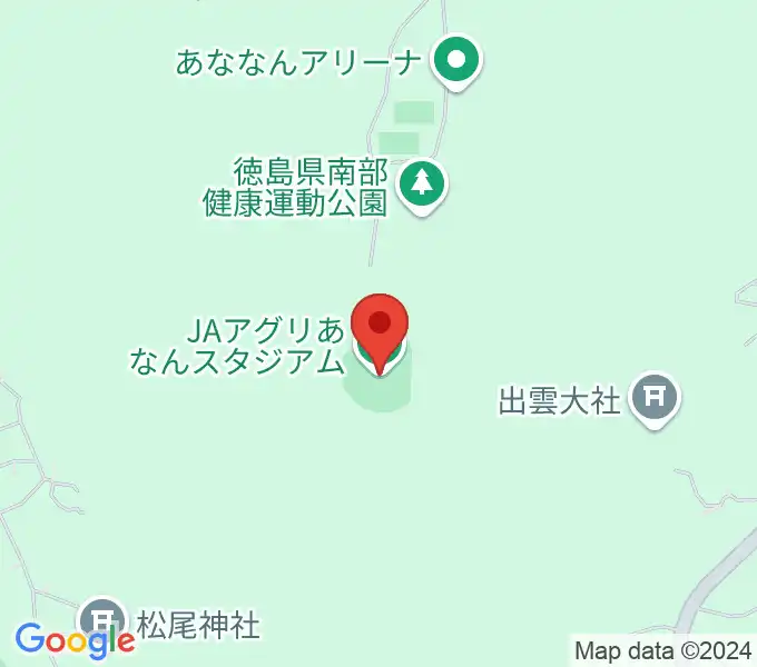 JAアグリあなんスタジアムの地図