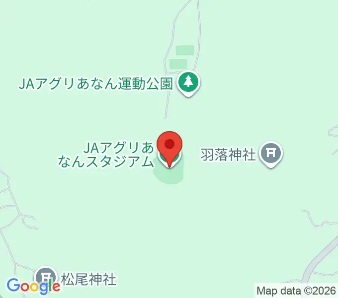 JAアグリあなんスタジアムの地図