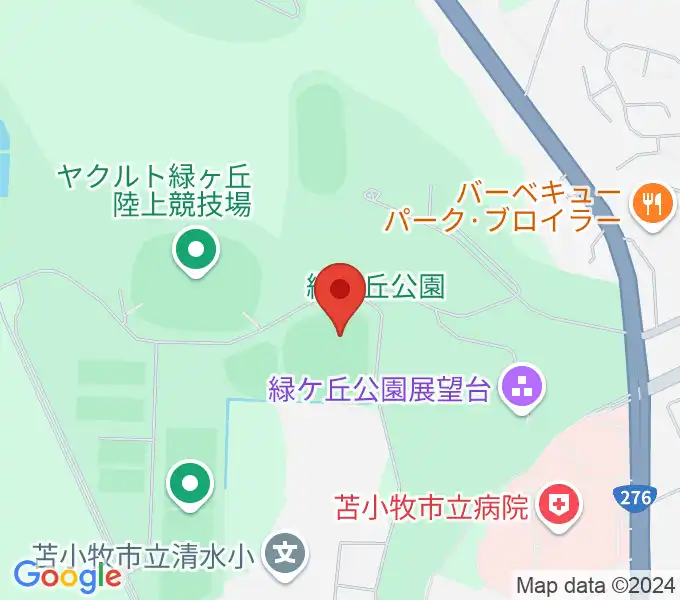 とましんスタジアムの地図