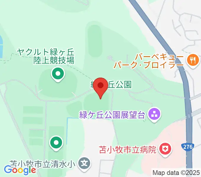 とましんスタジアムの地図