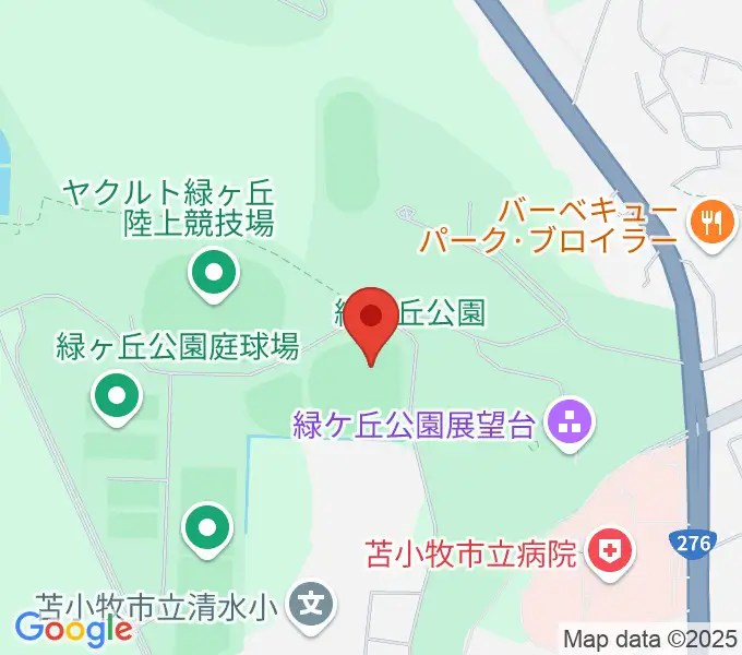 とましんスタジアムの地図
